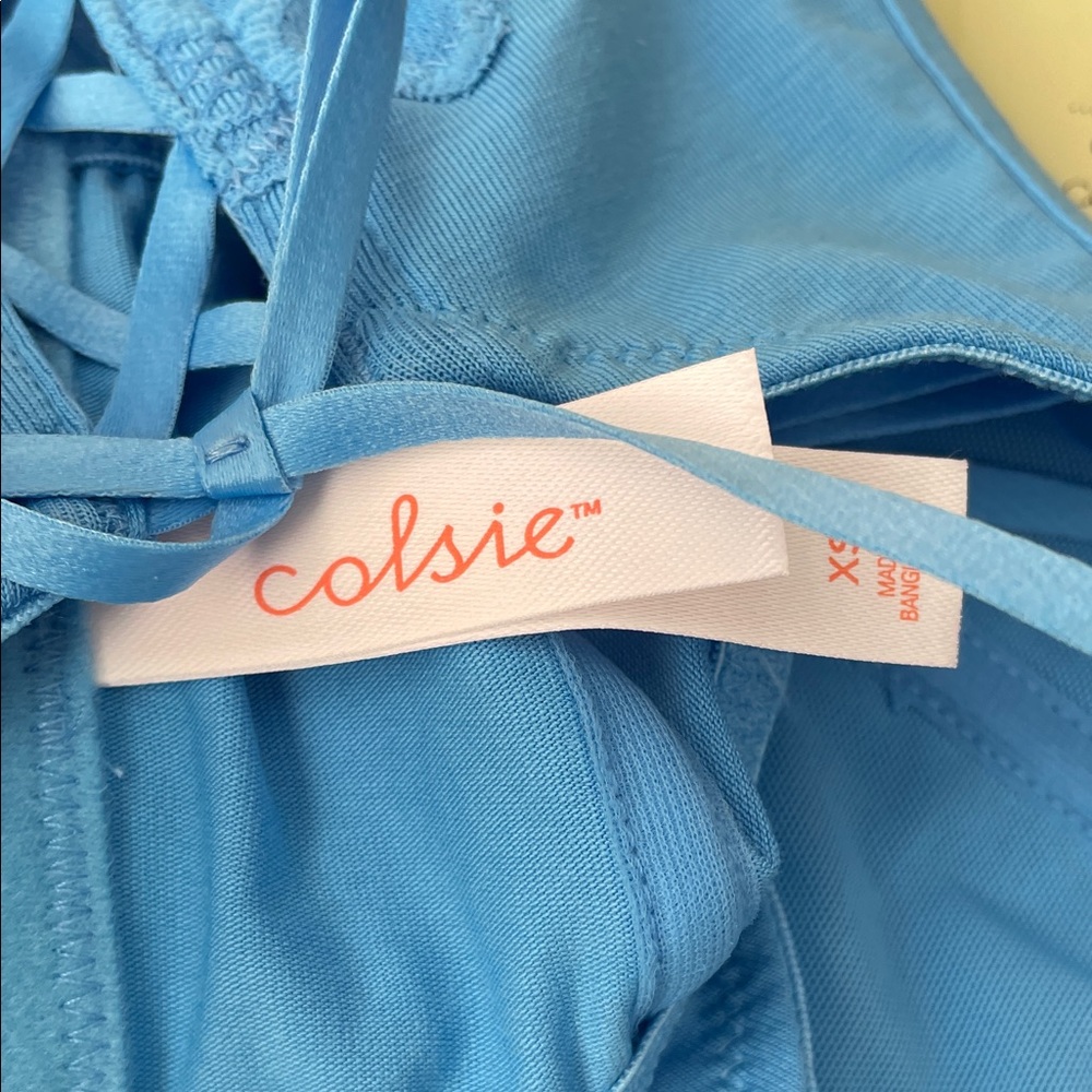 Colsie Bright Blue Lace Bralette - Picture 3 of 5